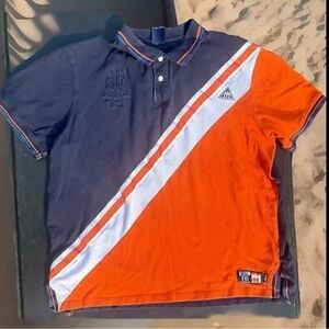 Born Fly Mens Polo Shirt White Multi Color 3XL Embroidered Anytown USA